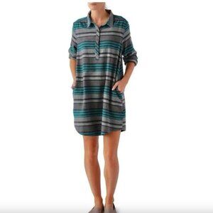 Womens Patagonia Heywood Striped Flannel Dress Medium Black Pinyon Stripe